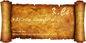 Kőnig Csanád névjegykártya