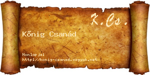 Kőnig Csanád névjegykártya